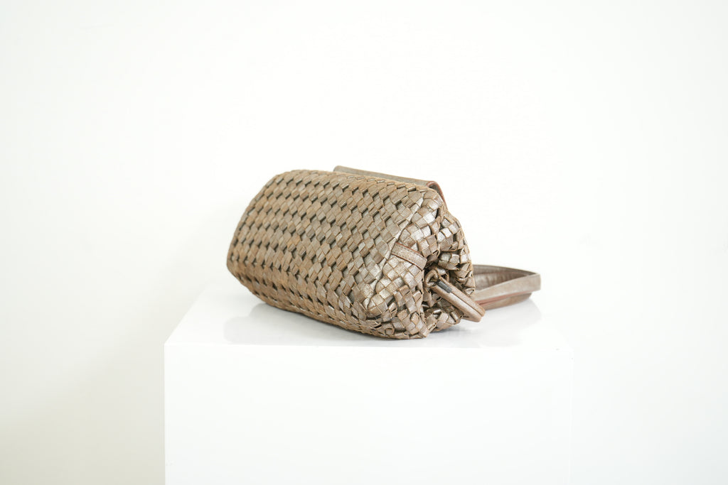 Bottega Veneta Intrecciato Woven Metallic Leather Finish