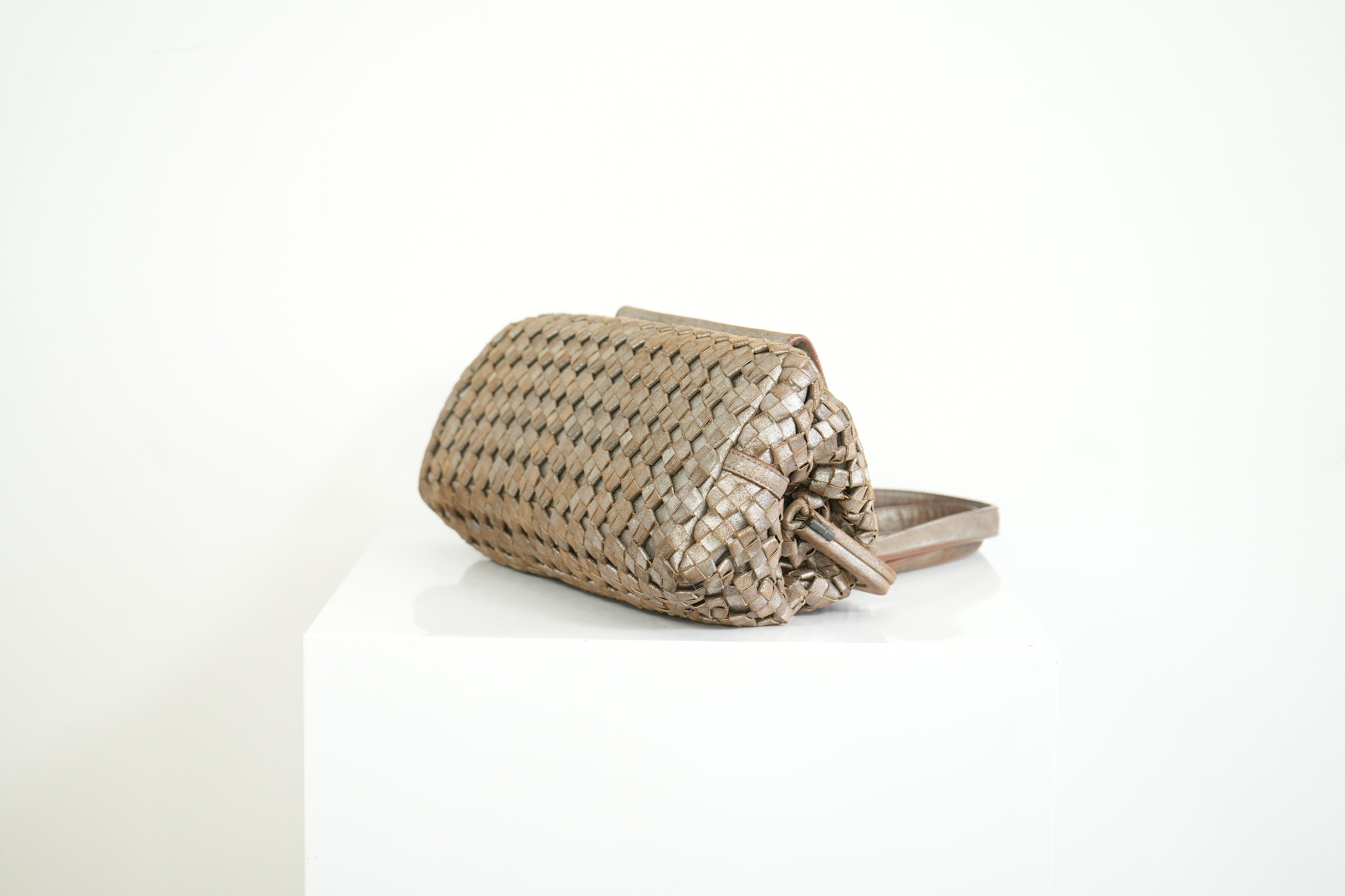 Bottega Veneta Intrecciato Woven Metallic Leather Finish