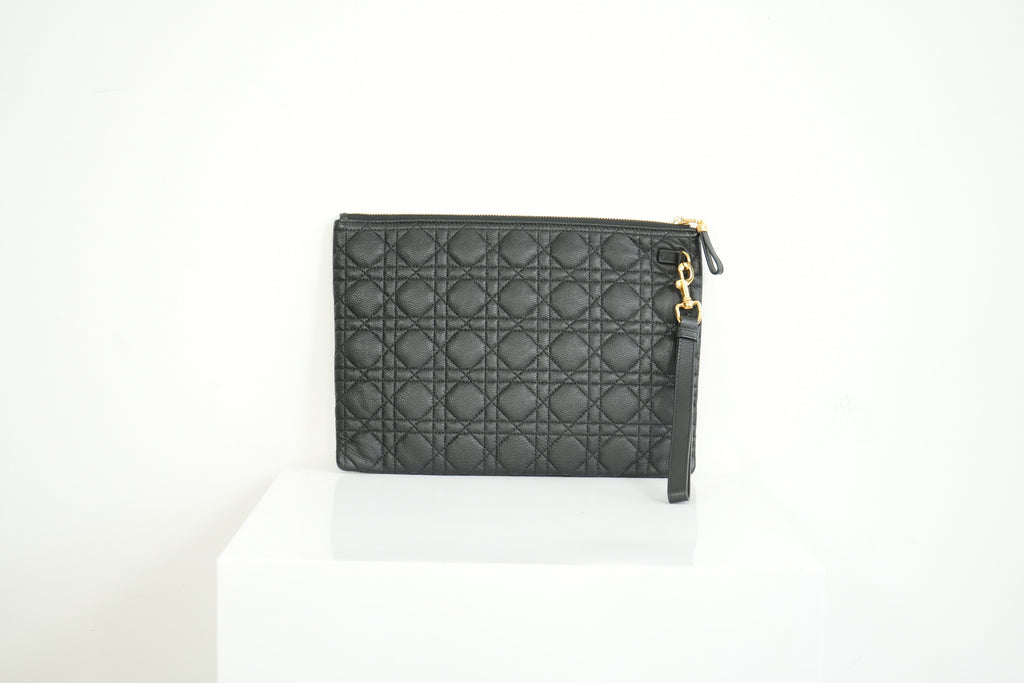 Christian Dior Quilted Black Clutch Bag