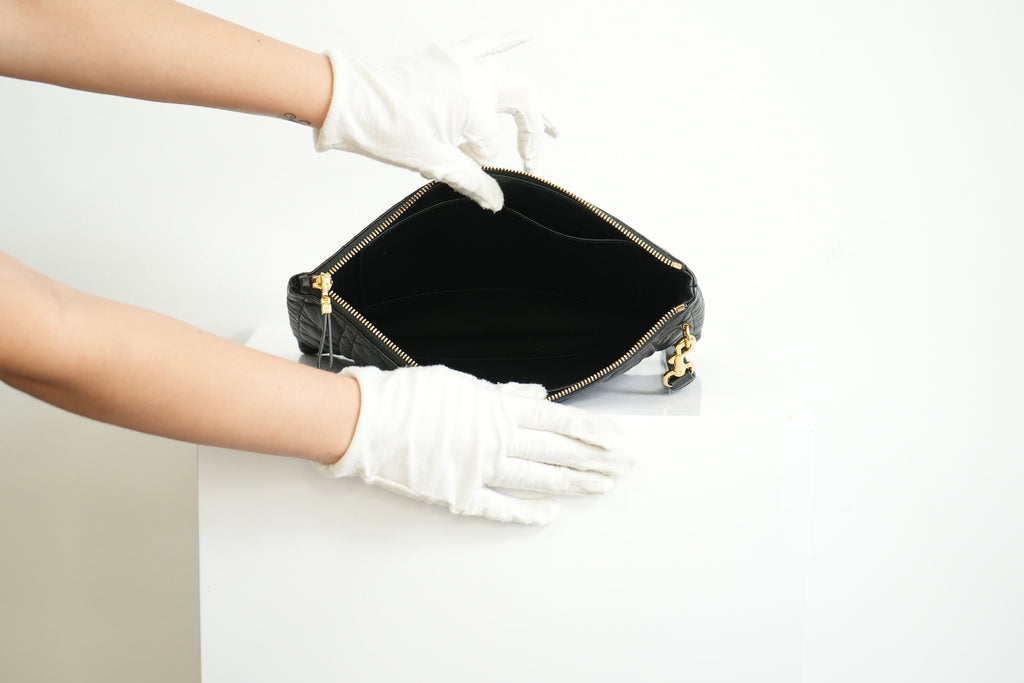 Christian Dior Quilted Black Clutch Bag