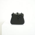Prada Black Satin Plastic Chain Kiss Lock Shoulder Bag Vintage
