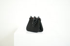 Prada Black Satin Plastic Chain Kiss Lock Shoulder Bag Vintage