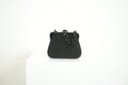 Prada Black Satin Plastic Chain Kiss Lock Shoulder Bag Vintage