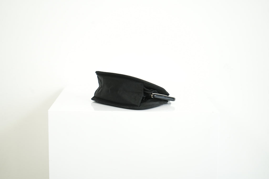 Prada Black Satin Plastic Chain Kiss Lock Shoulder Bag Vintage
