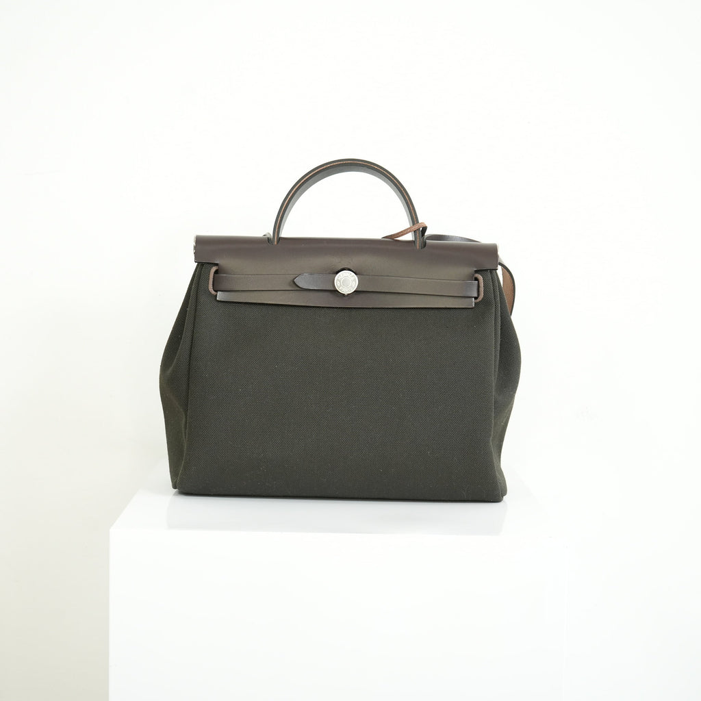 Hermes Herbag Zip 31, Black/Brown Full Set
