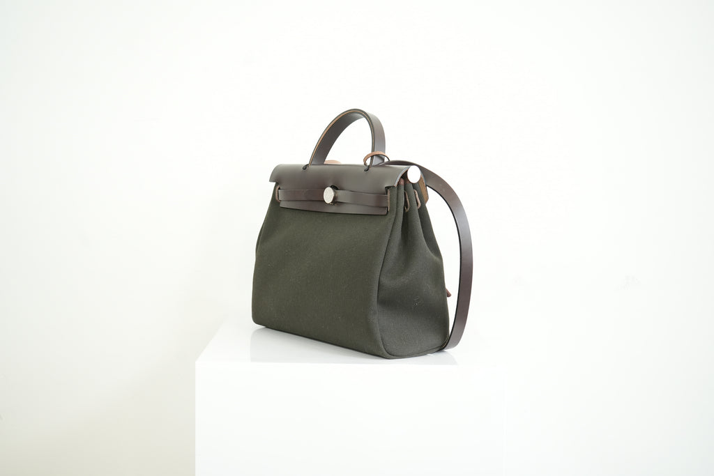 Hermes Herbag Zip 31, Black/Brown Full Set