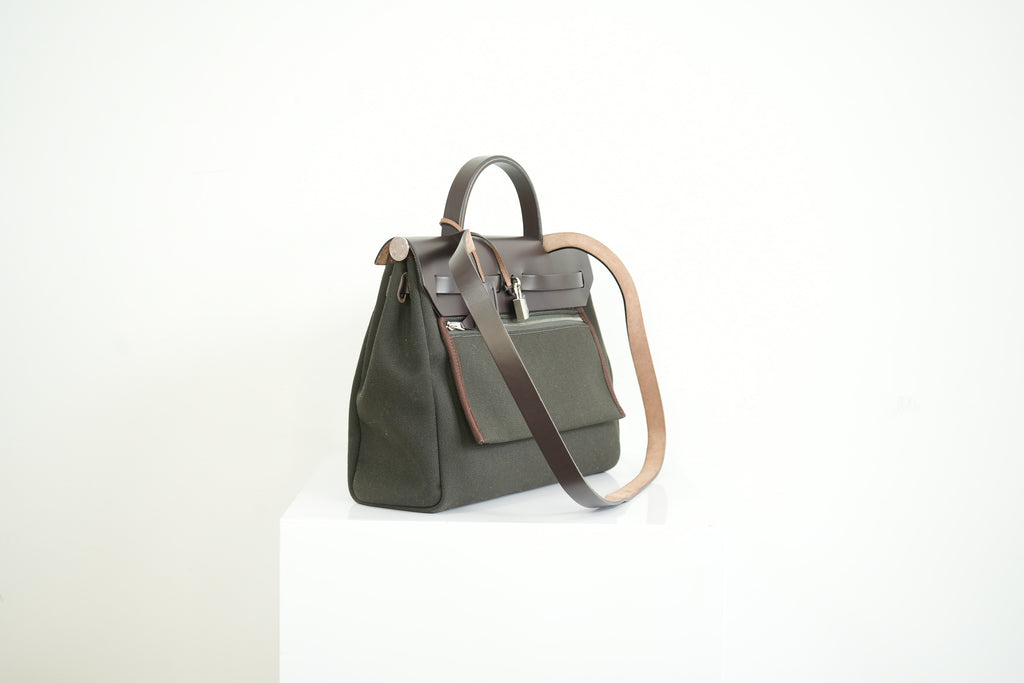 Hermes Herbag Zip 31, Black/Brown Full Set