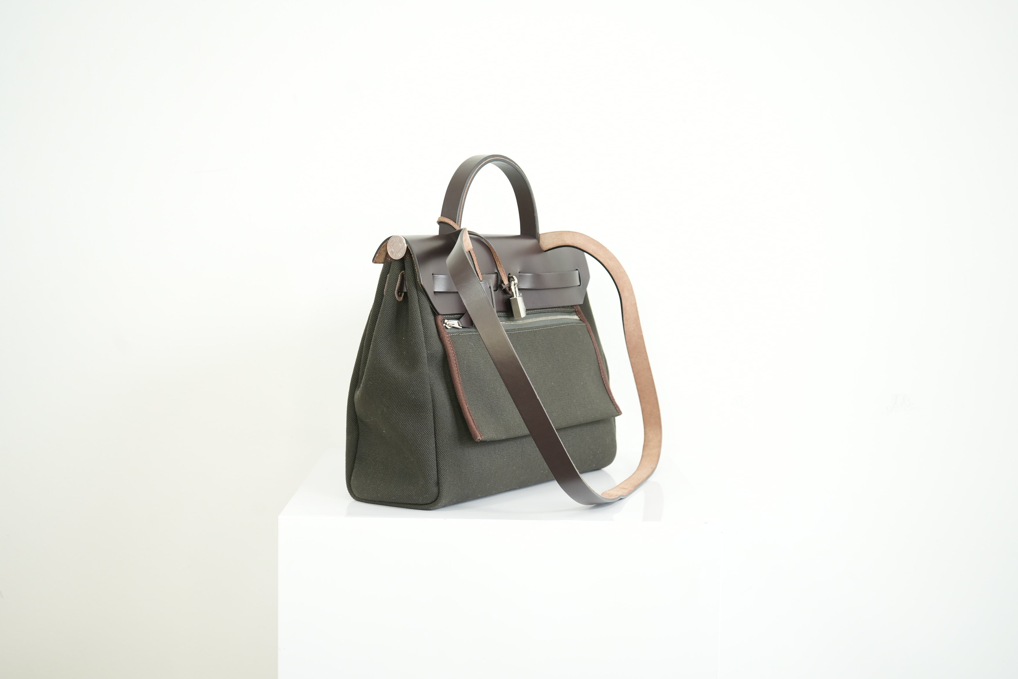 Hermes Herbag Zip 31, Black/Brown Full Set