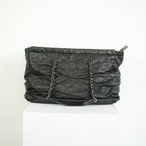 Chanel Black Quilted Lambskin Leather Tote Bag