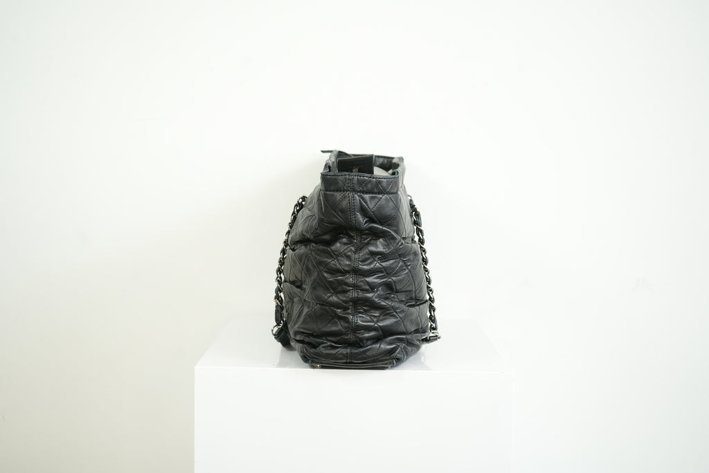 Chanel Black Quilted Lambskin Leather Tote Bag
