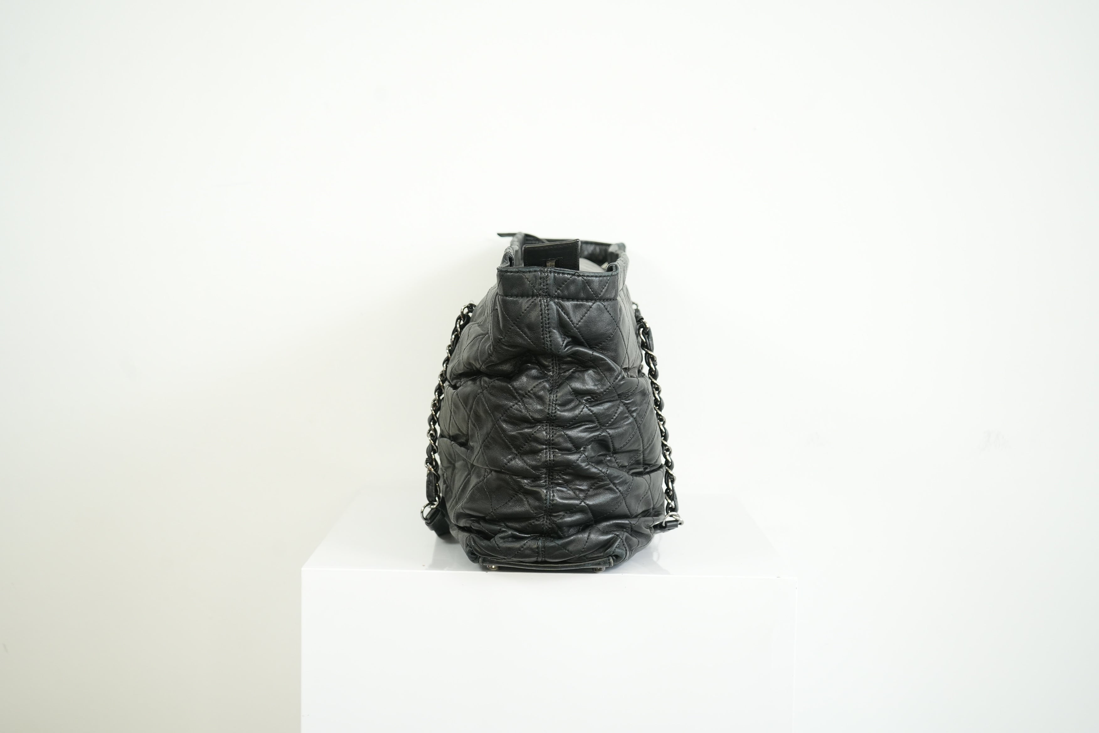 Chanel Black Quilted Lambskin Leather Tote Bag