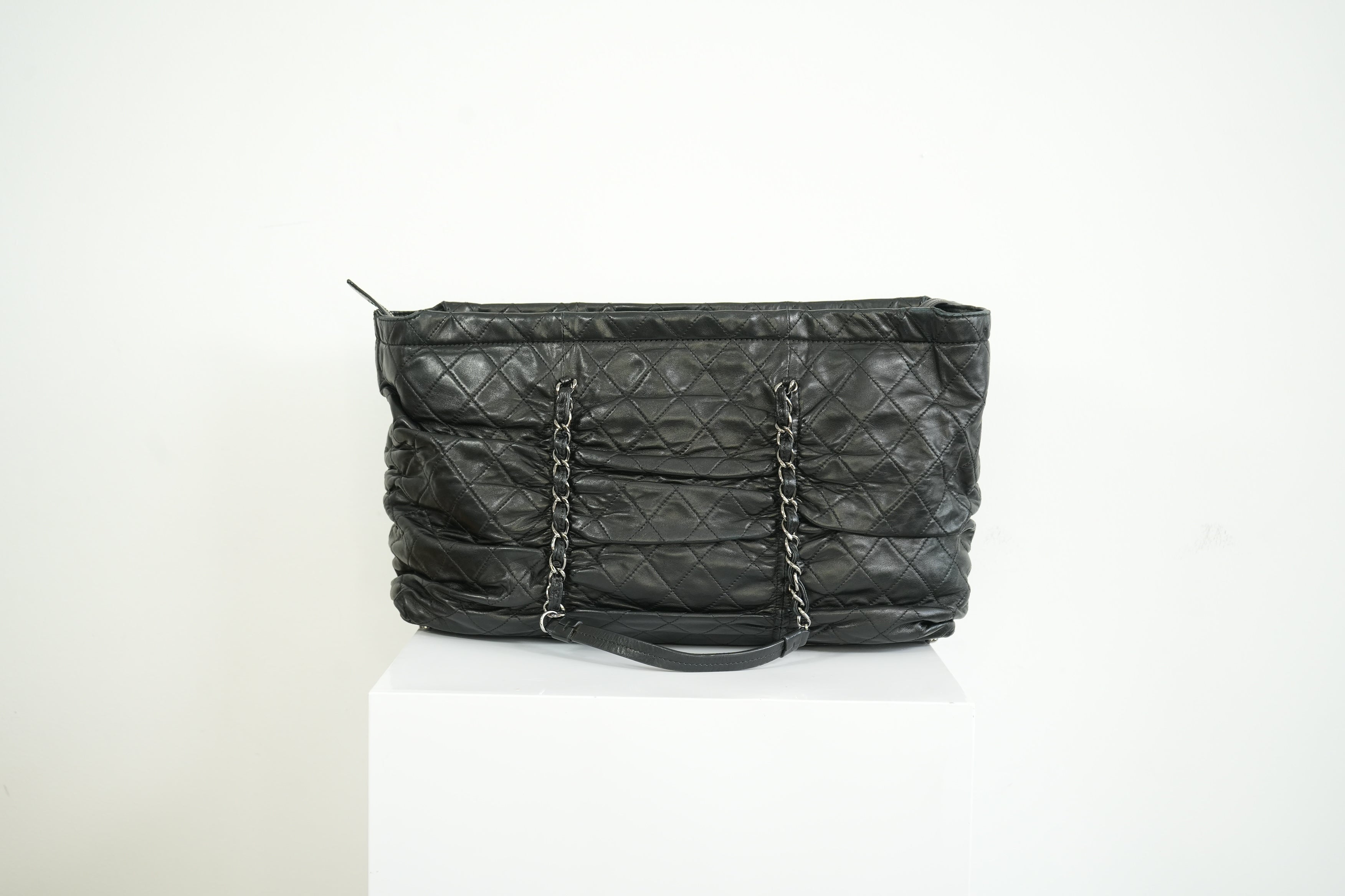 Chanel Black Quilted Lambskin Leather Tote Bag
