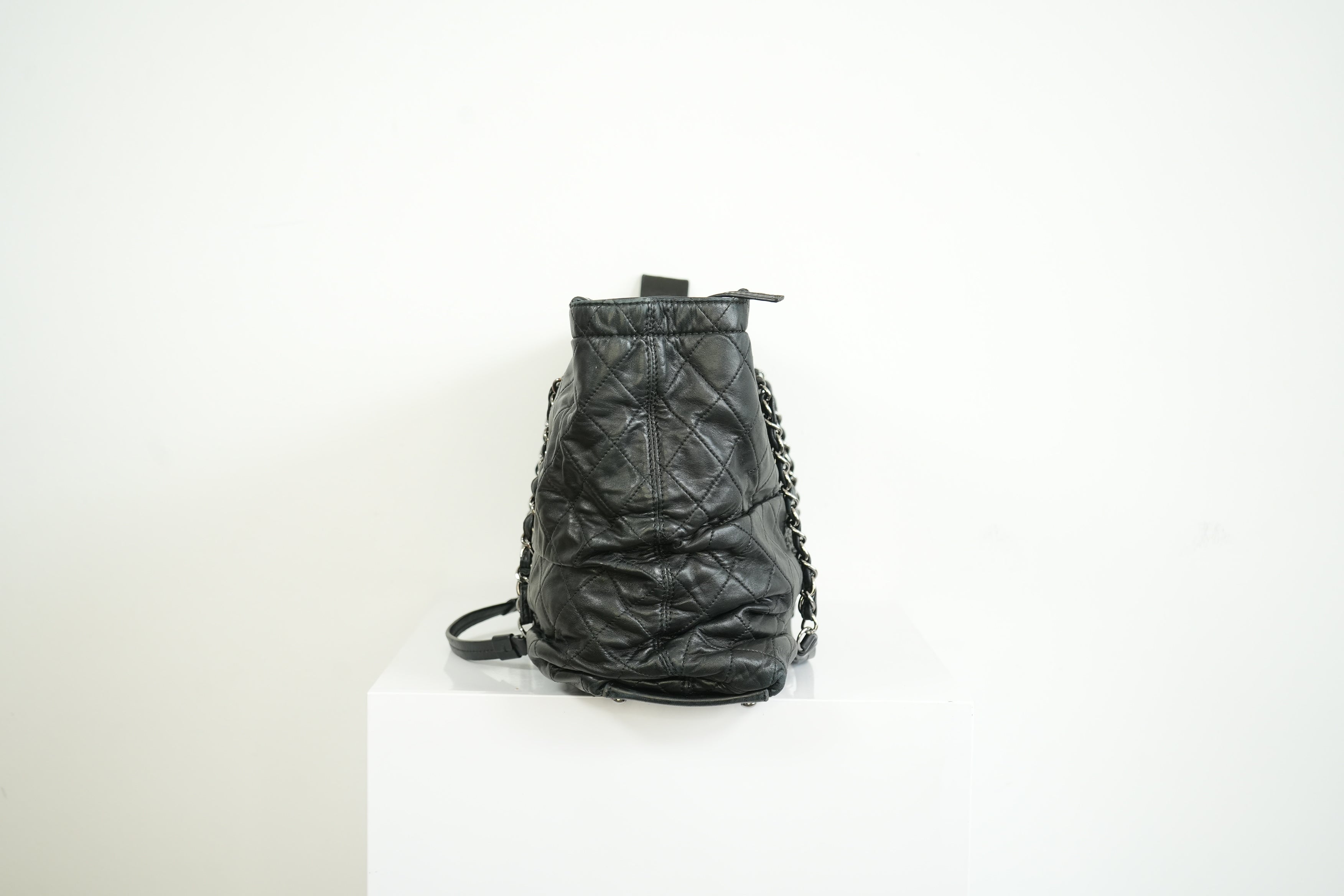 Chanel Black Quilted Lambskin Leather Tote Bag