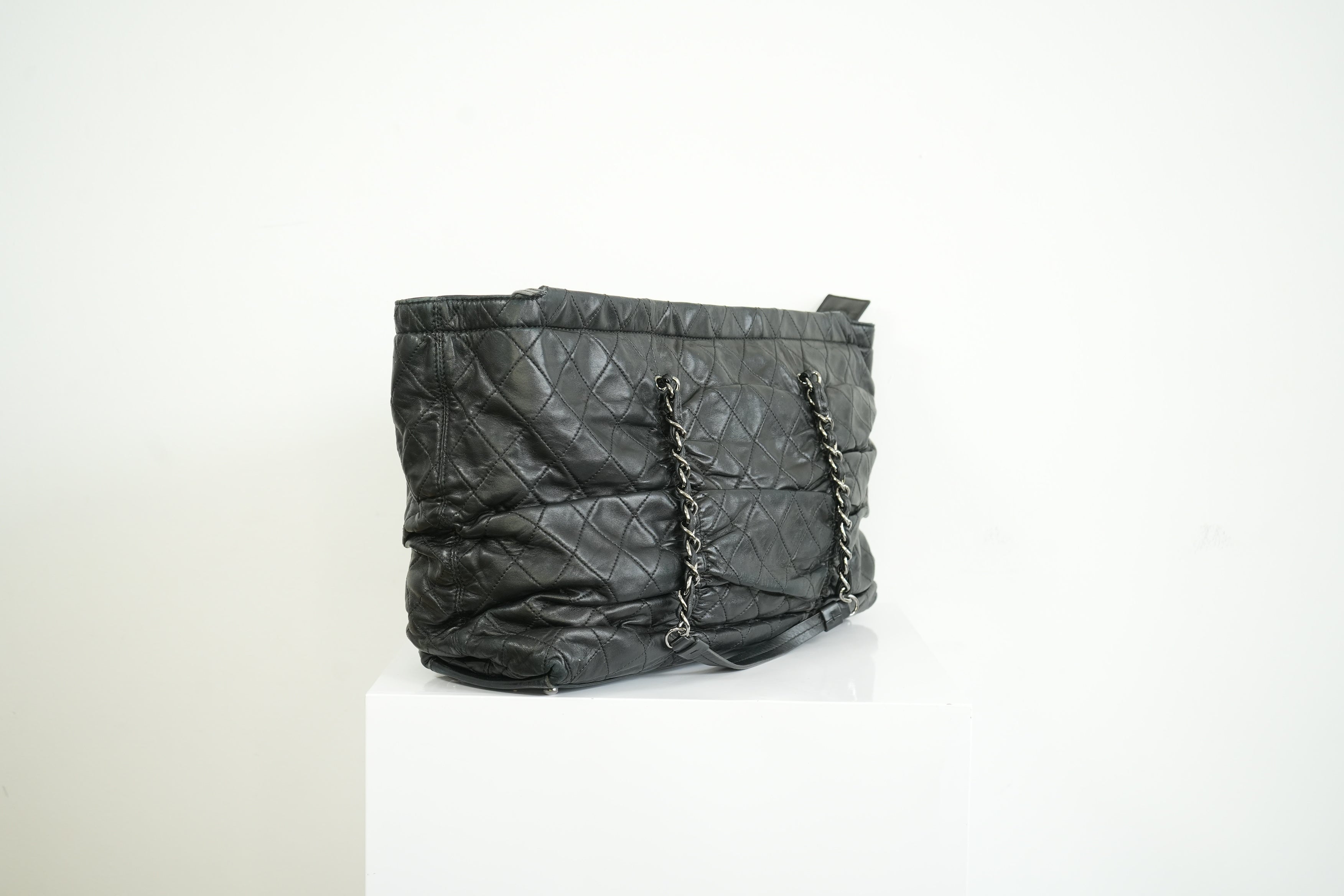Chanel Black Quilted Lambskin Leather Tote Bag