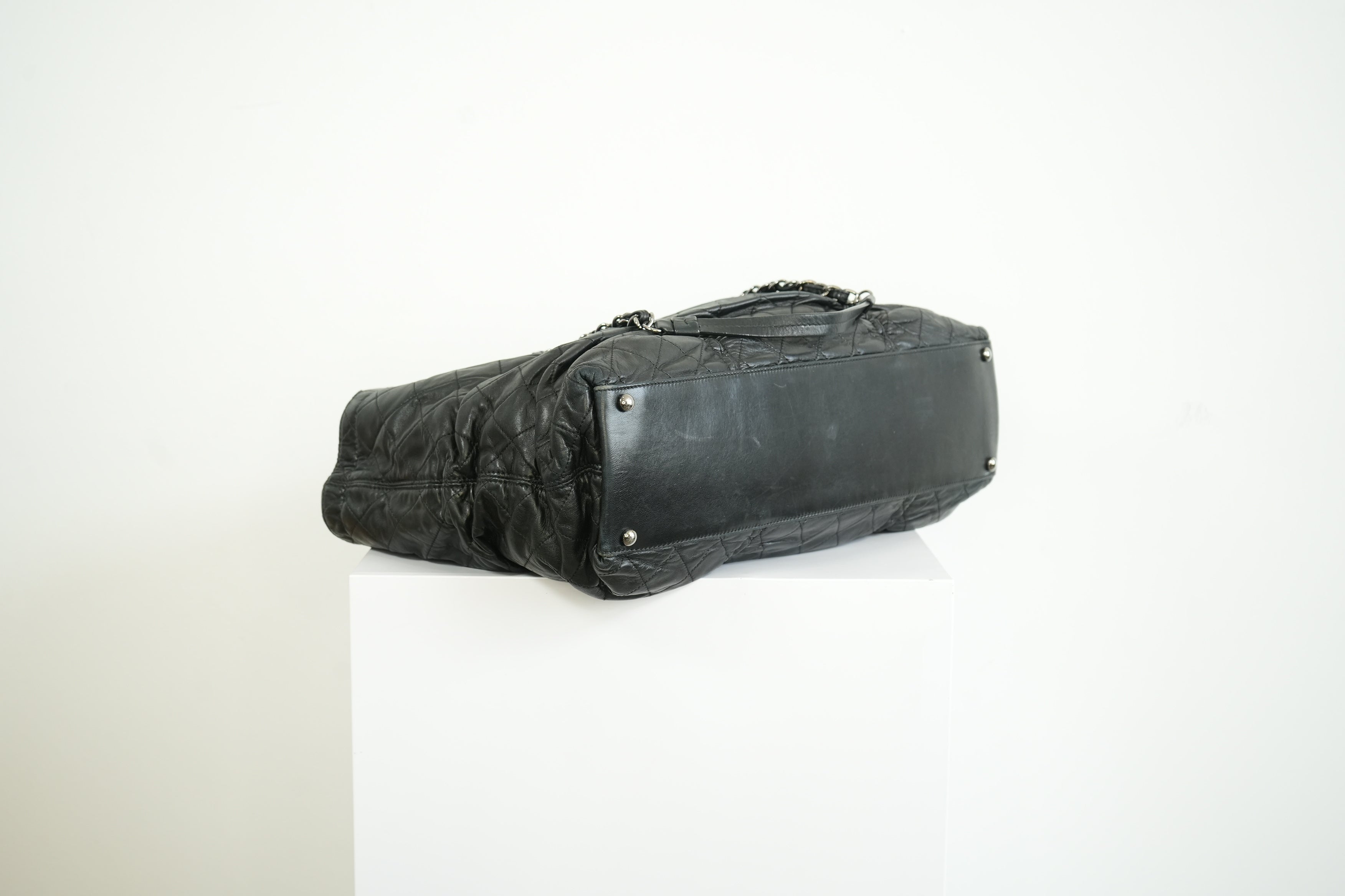 Chanel Black Quilted Lambskin Leather Tote Bag