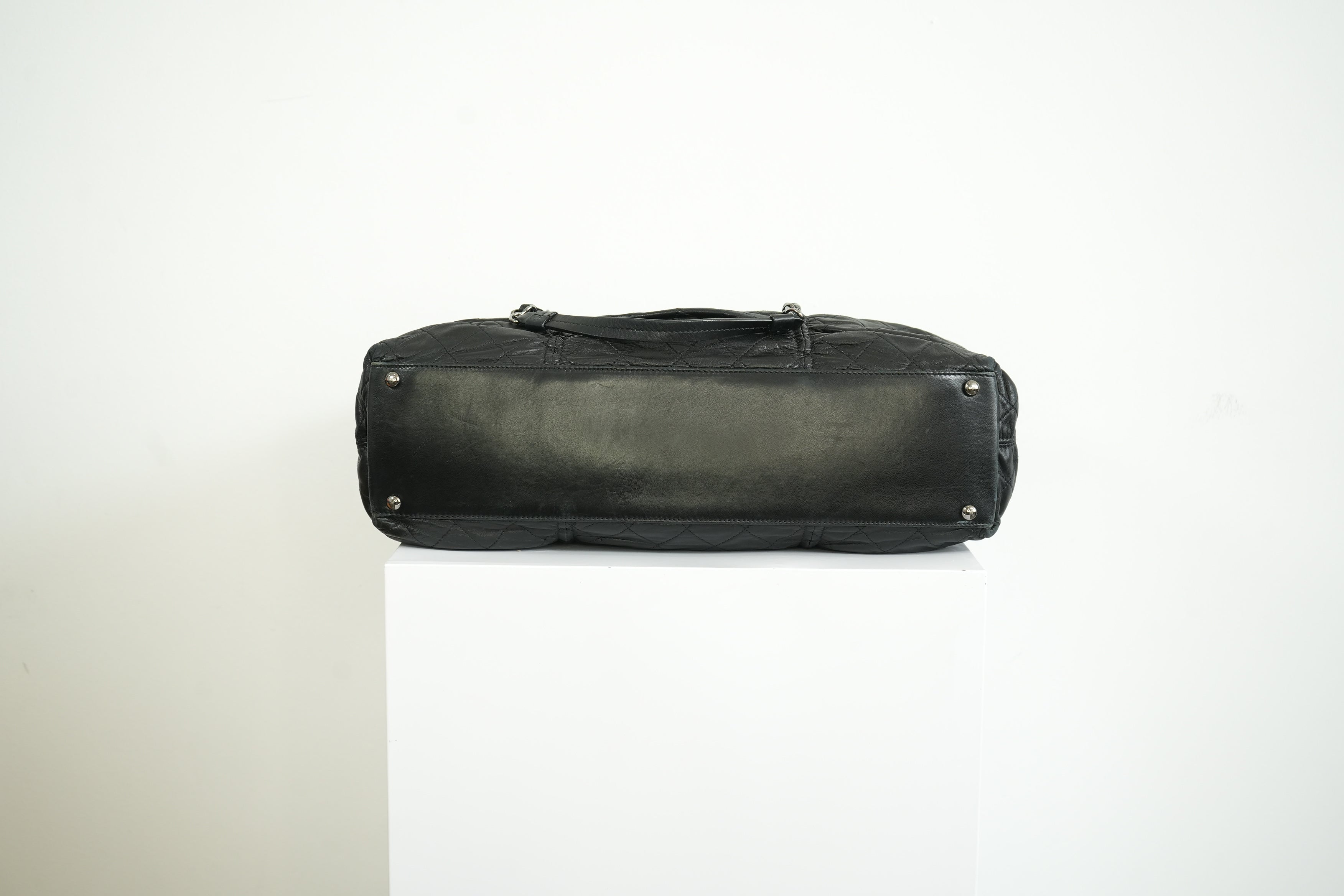 Chanel Black Quilted Lambskin Leather Tote Bag