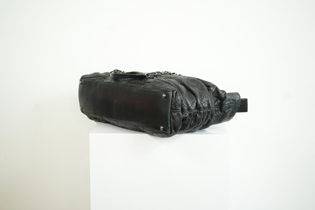 Chanel Black Quilted Lambskin Leather Tote Bag