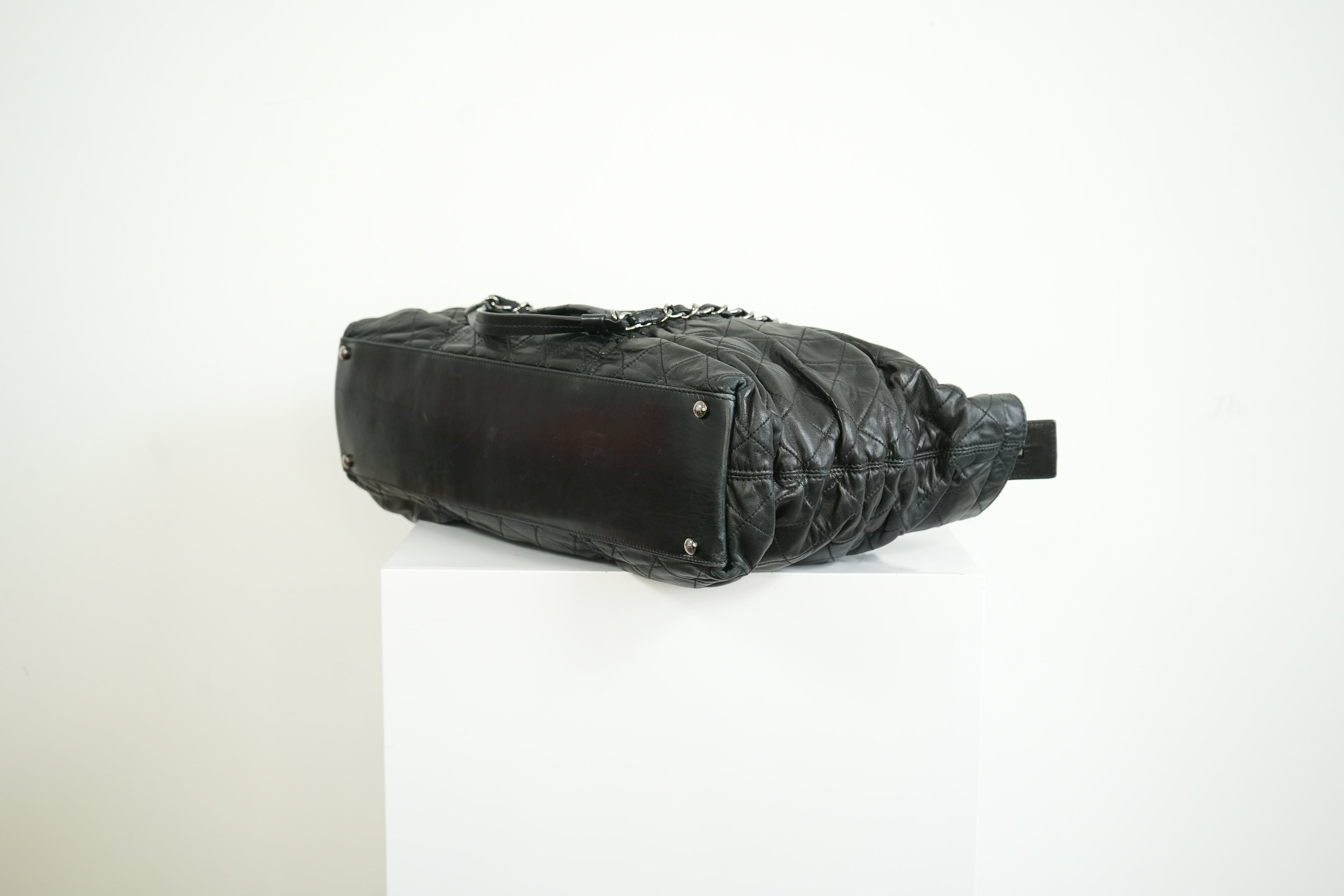 Chanel Black Quilted Lambskin Leather Tote Bag