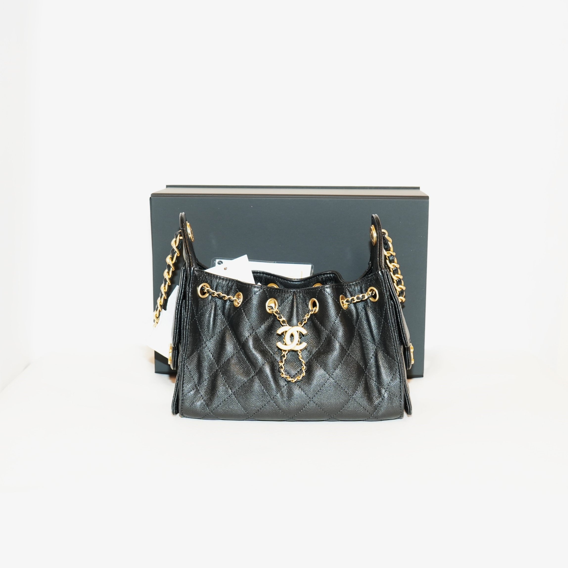 SF EXCLUSIVE: Chanel Mini 25 Hobo Black Full Set with Box and Dust Bag