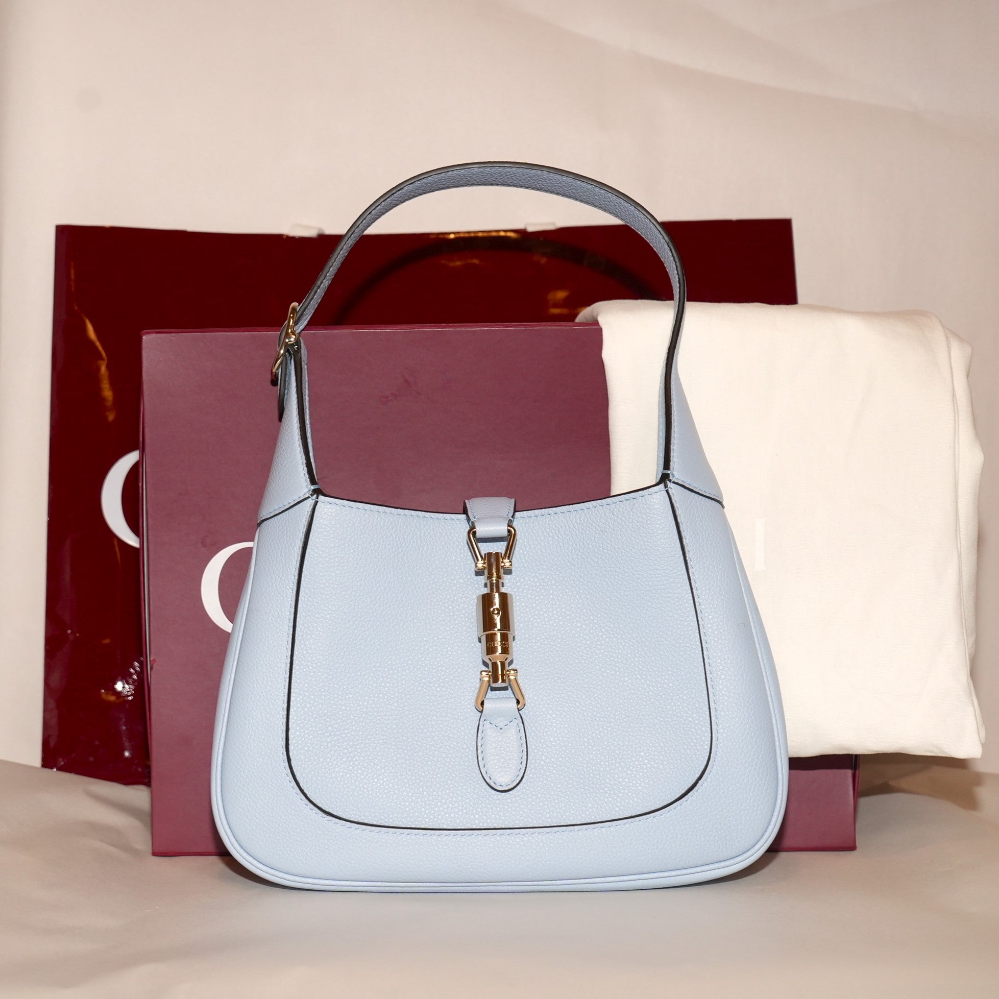 SF EXCLUSIVE: Gucci Blue Jackie 1960 bag Full Set With Paper Bag