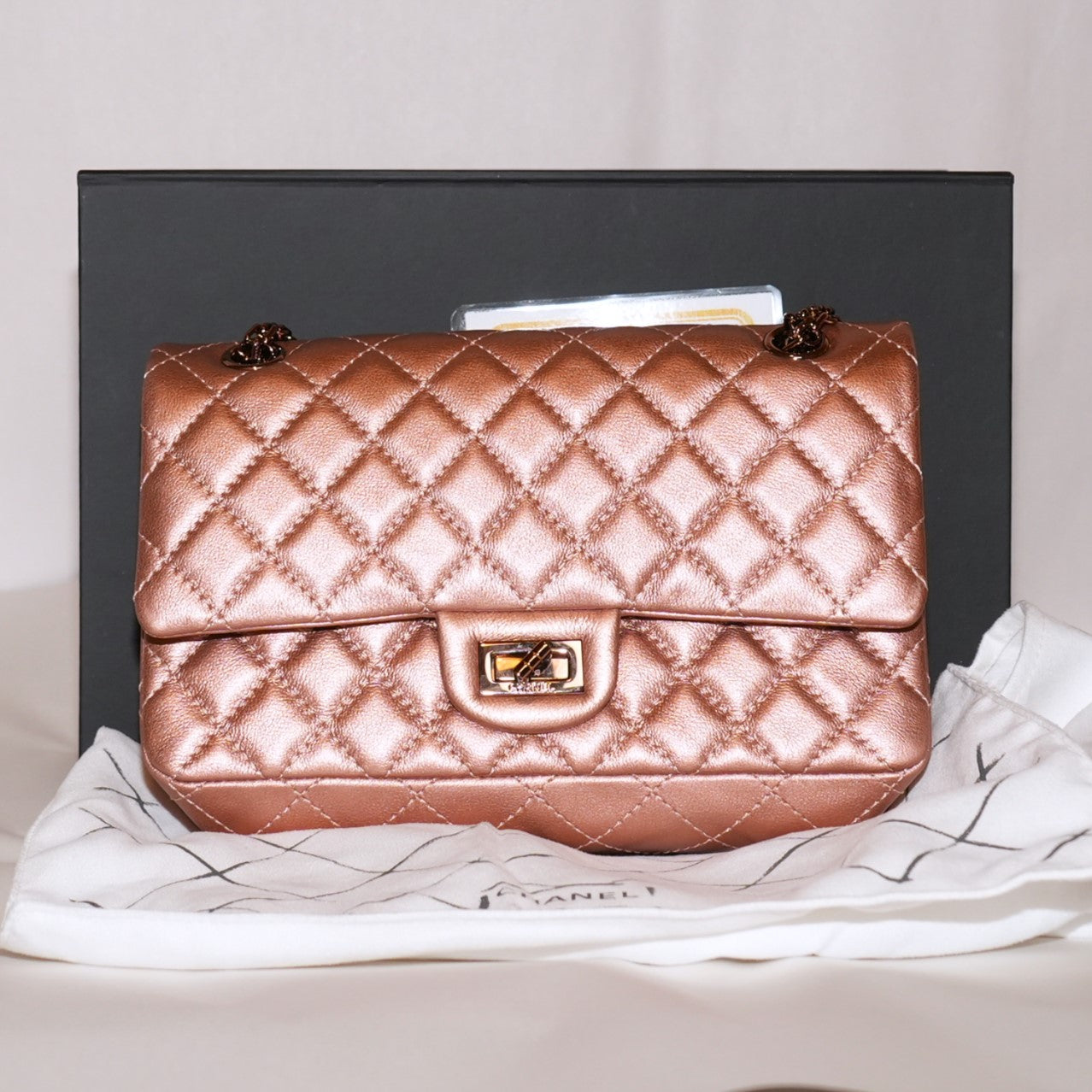 SF EXCLUSIVE: Chanel 2.55 Rose Gold Grained Calfskin Quilted Medium Double Flap