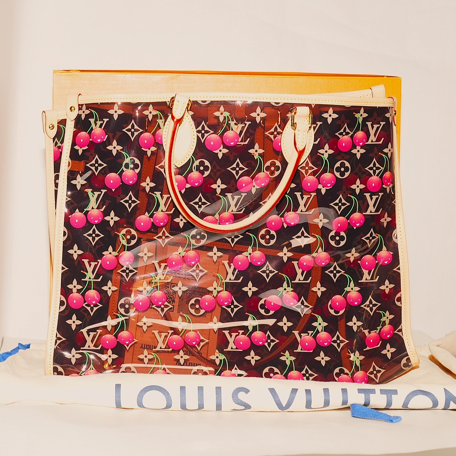 SF EXCLUSIVE: Louis Vuitton x TM Monogram Cherry Crystal Onthego GM Pochette and Notebook