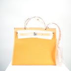 Hermes Toile 31 Herbag Orange W/Tan Top Handle