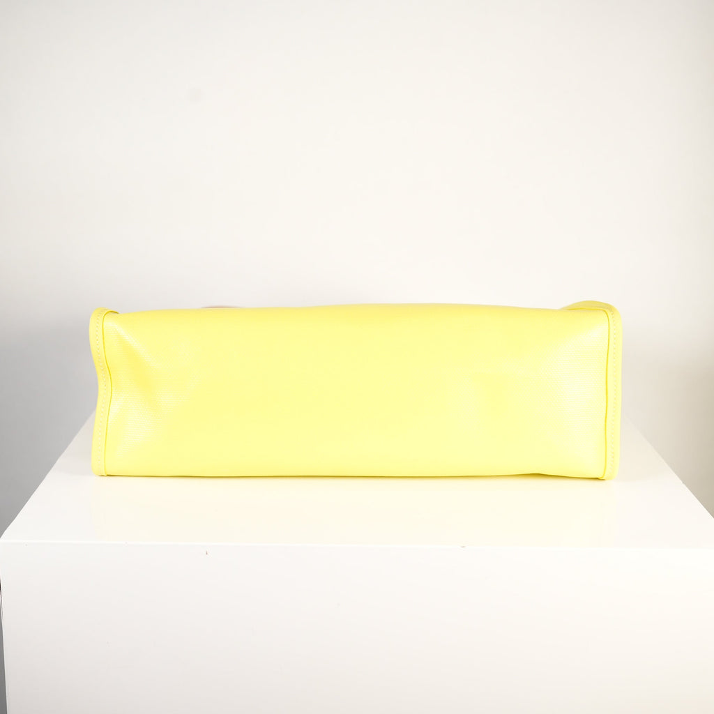 Hermes Toile 31 Herbag Yellow W/Tan Top Handle