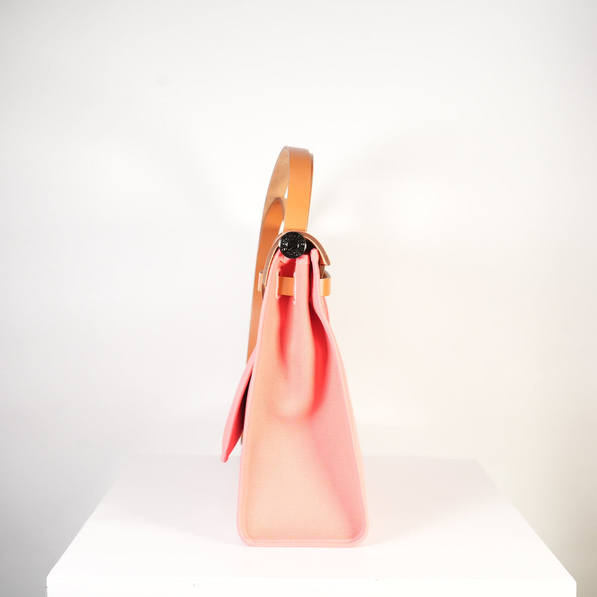 Hermes Toile 31 Herbag Pink & Tan Top Handel