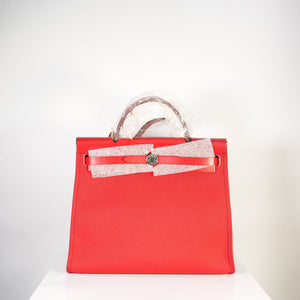 Hermes Toile 31 Herbag Rouge Piment (red on red top)