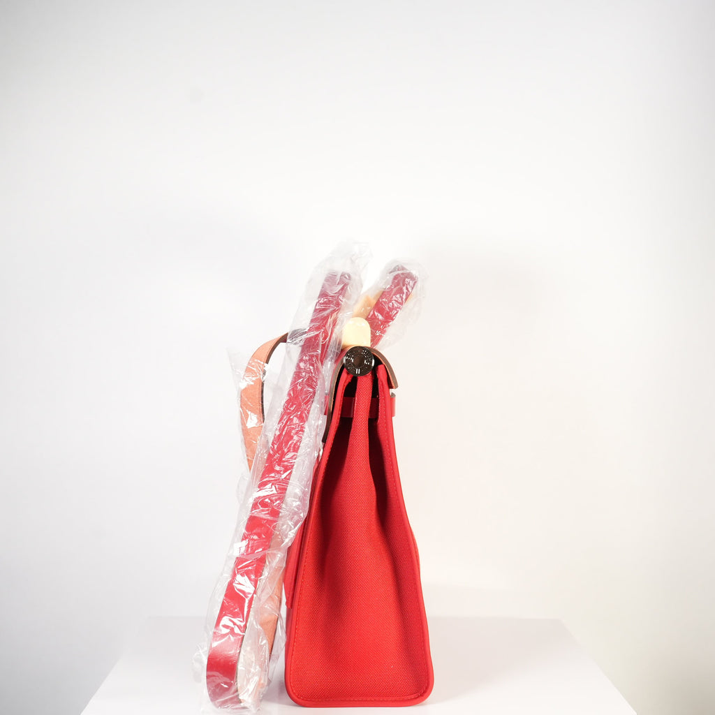 Hermes Toile 31 Herbag Rouge Piment (red on red top)