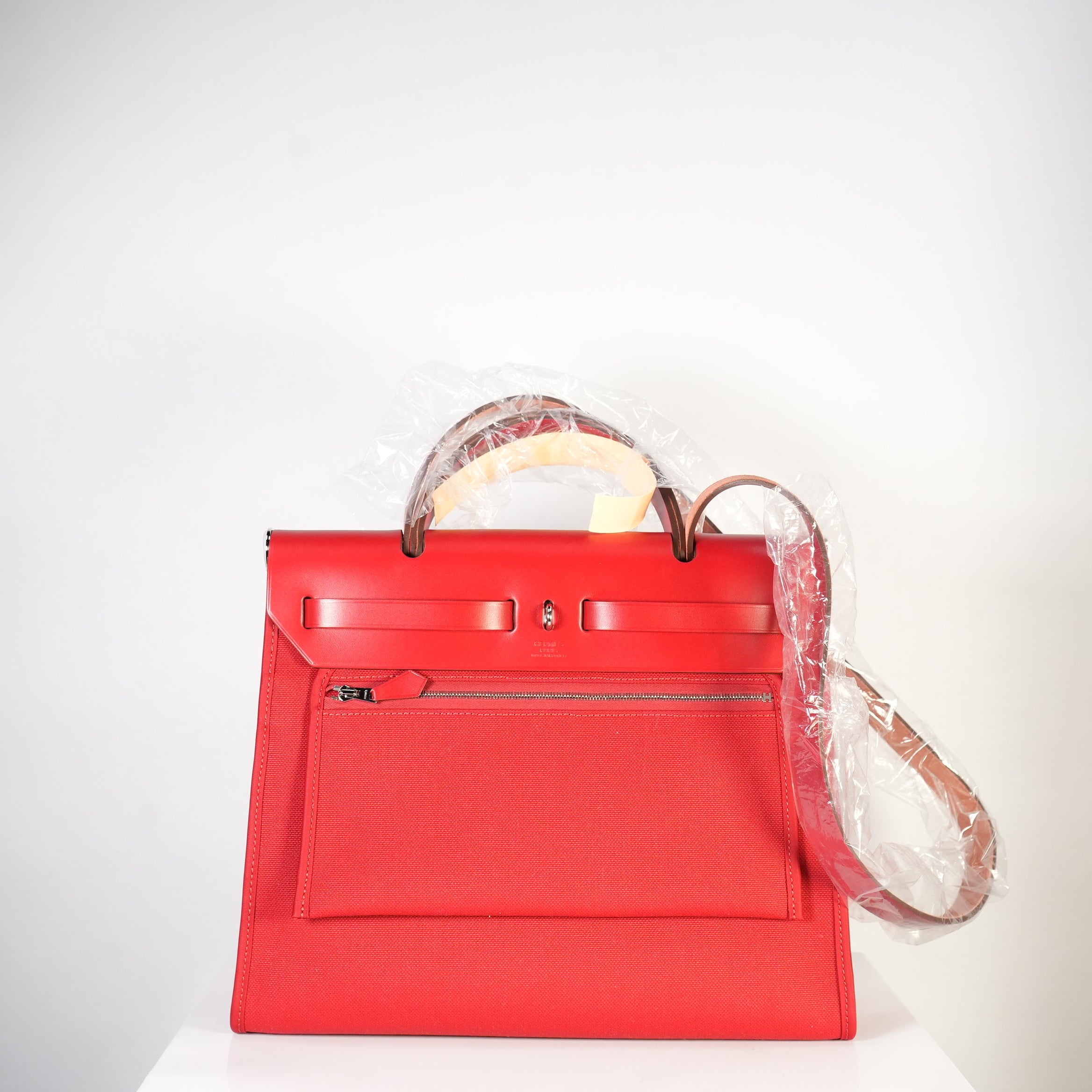 Hermes Toile 31 Herbag Rouge Piment (red on red top)