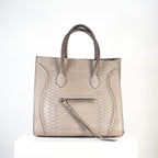 Celine Luggage Tote Python Grey