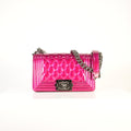 Chanel Boy Bag Patent Hot Pink