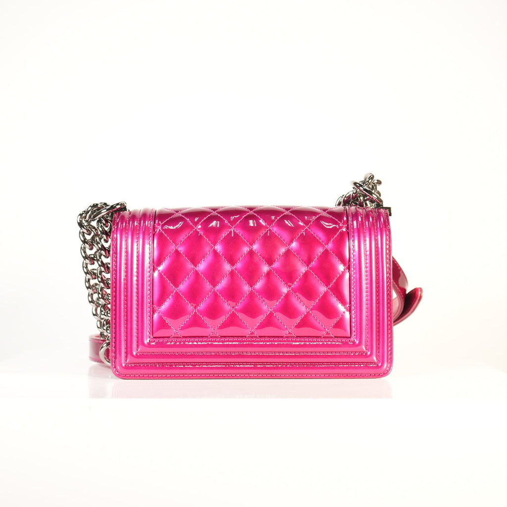 Chanel Boy Bag Patent Hot Pink