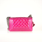 Chanel Boy Bag Patent Hot Pink
