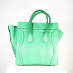 Celine Luggage Tote Python Green w/ dust bag