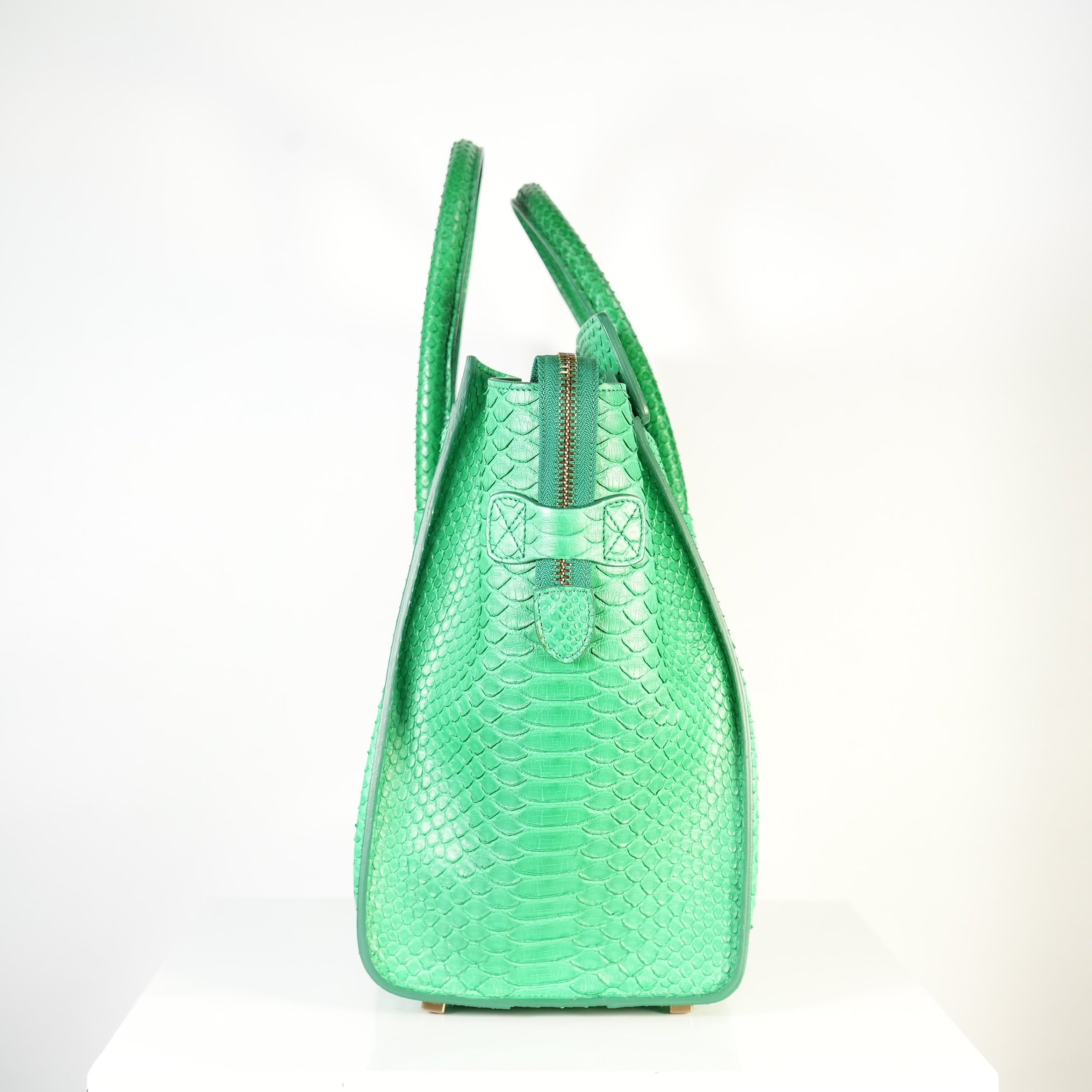 Celine Luggage Tote Python Green w/ dust bag