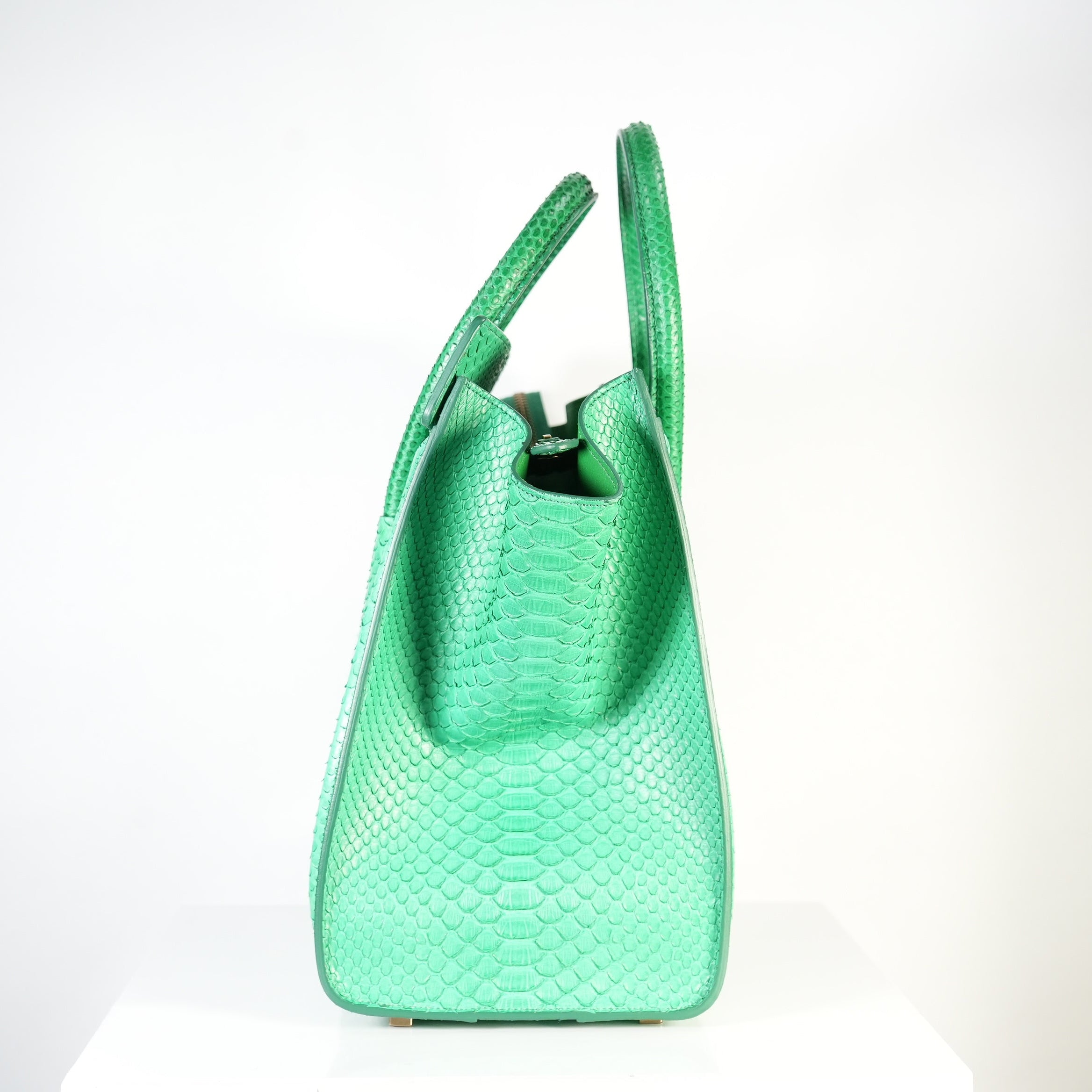 Celine Luggage Tote Python Green w/ dust bag