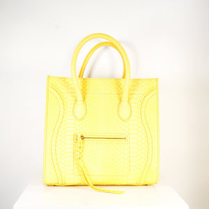 Celine Luggage Tote Python Yellow w/ dust bag