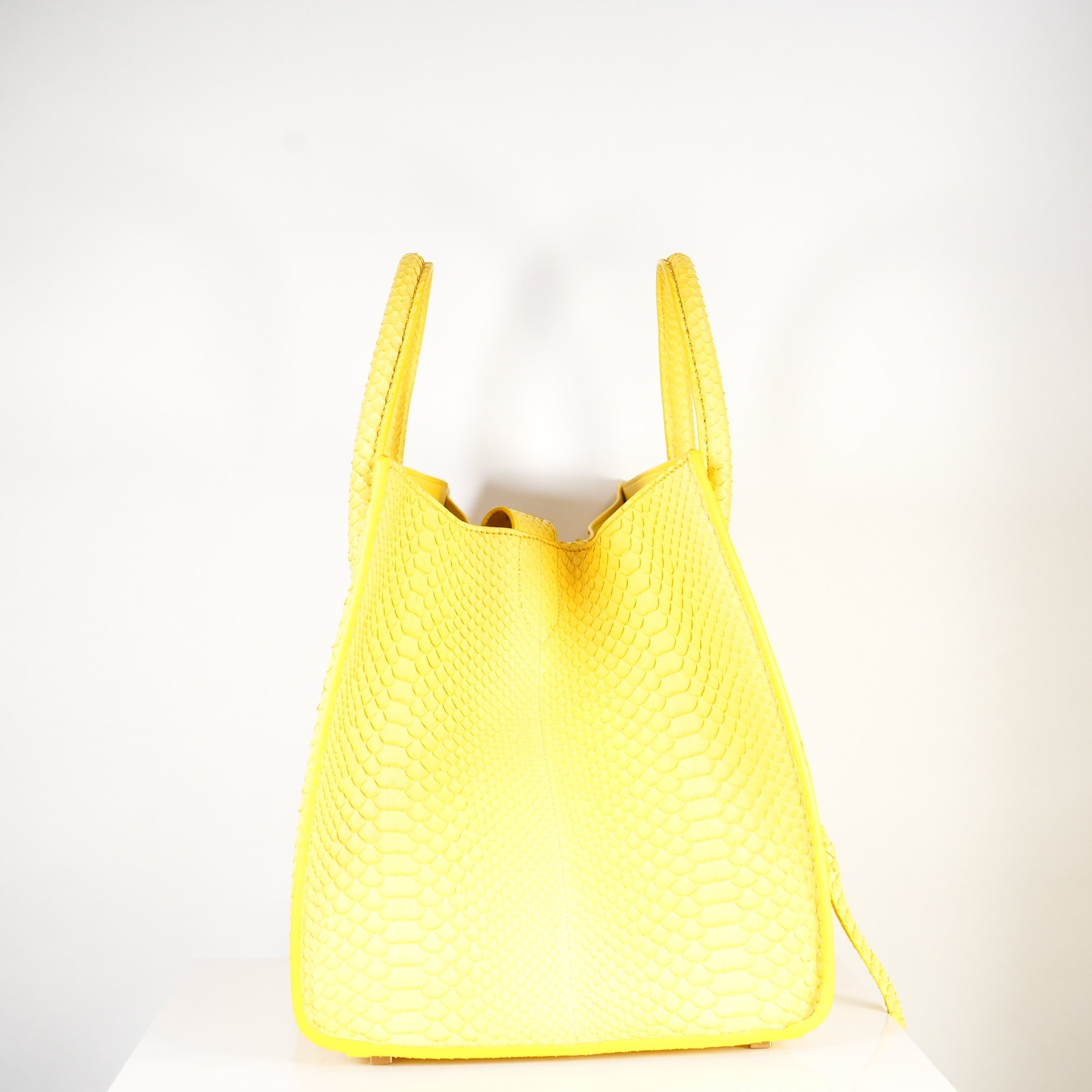 Celine Luggage Tote Python Yellow w/ dust bag