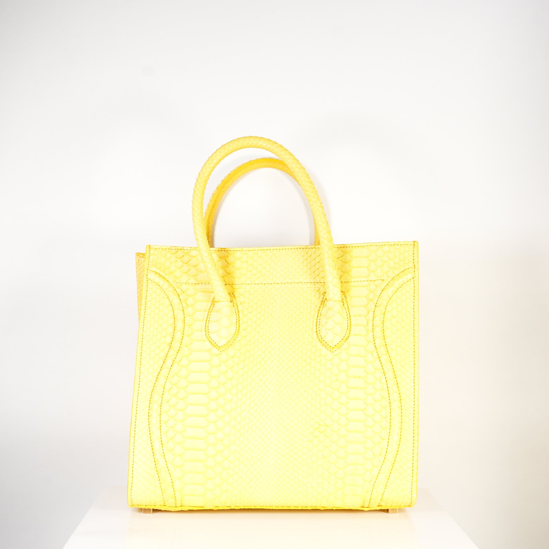 Celine Luggage Tote Python Yellow w/ dust bag