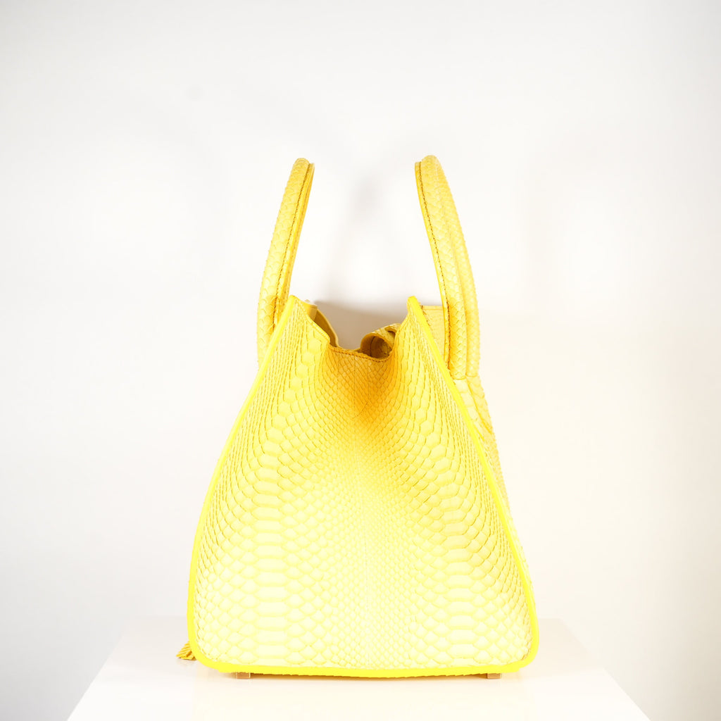 Celine Luggage Tote Python Yellow w/ dust bag