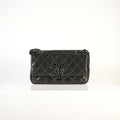 Chanel Black Shoulder Bag with CC Crystal Logo