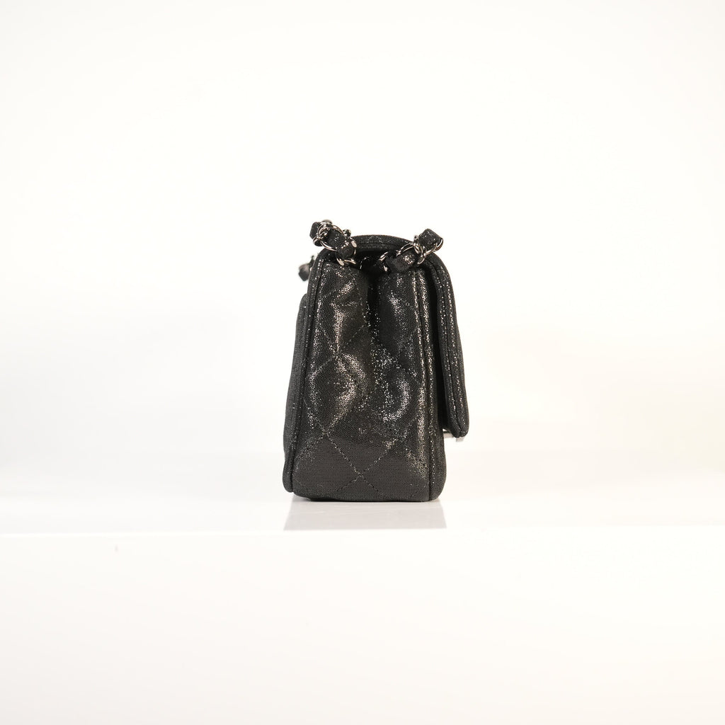 Chanel Black Shoulder Bag with CC Crystal Logo