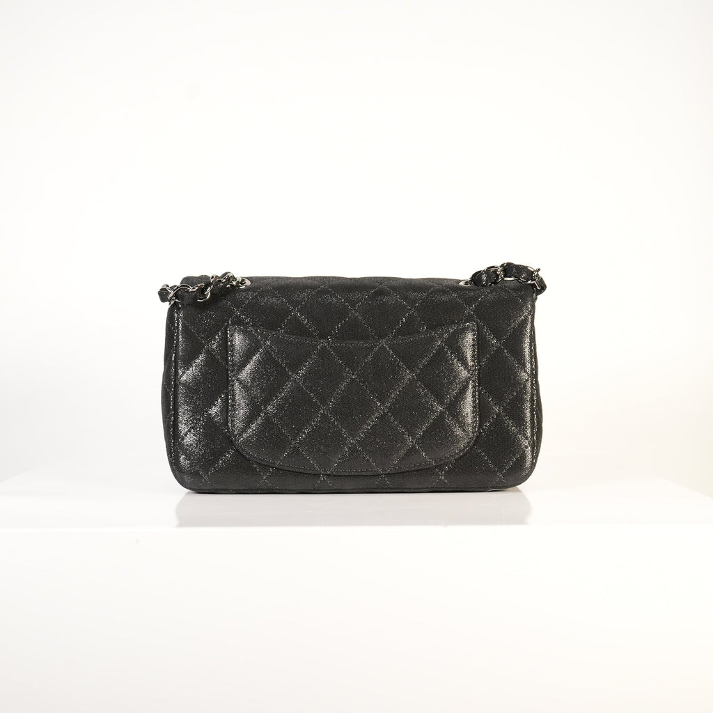 Chanel Black Shoulder Bag with CC Crystal Logo
