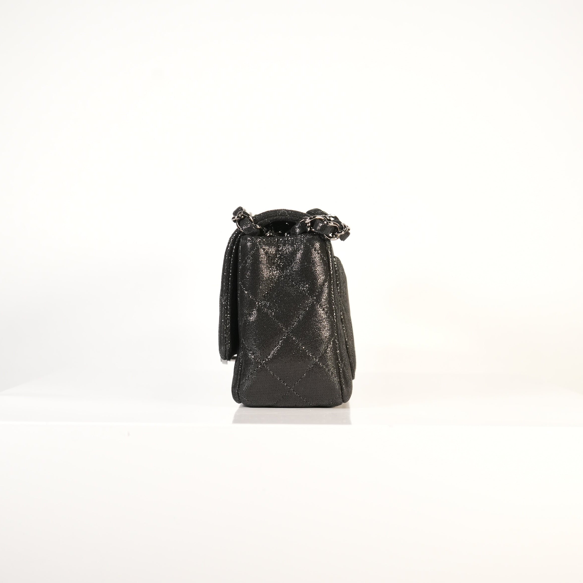 Chanel Black Shoulder Bag with CC Crystal Logo