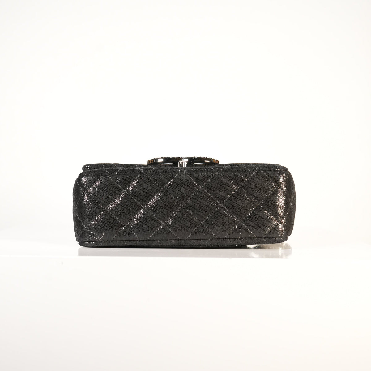 Chanel Black Shoulder Bag with CC Crystal Logo