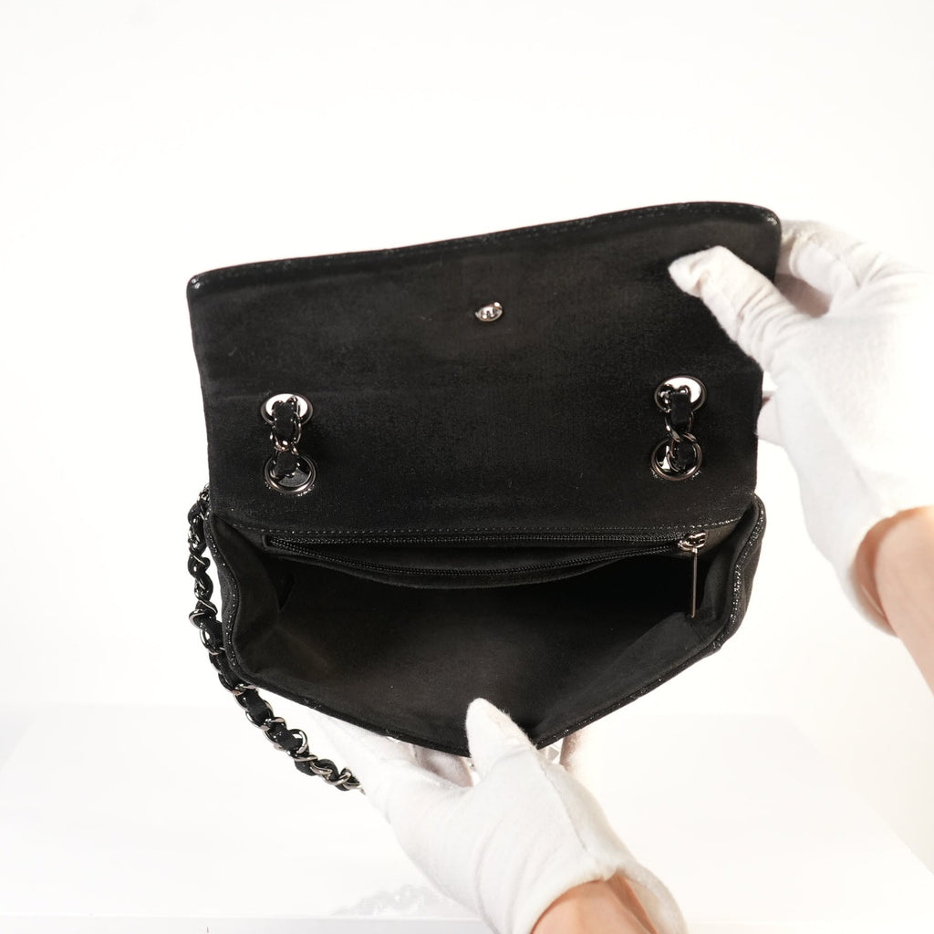 Chanel Black Shoulder Bag with CC Crystal Logo
