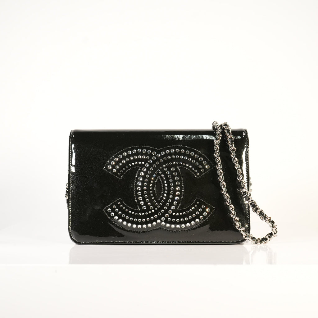 Chanel Shimmery Clutch with CC Bedazled Logo